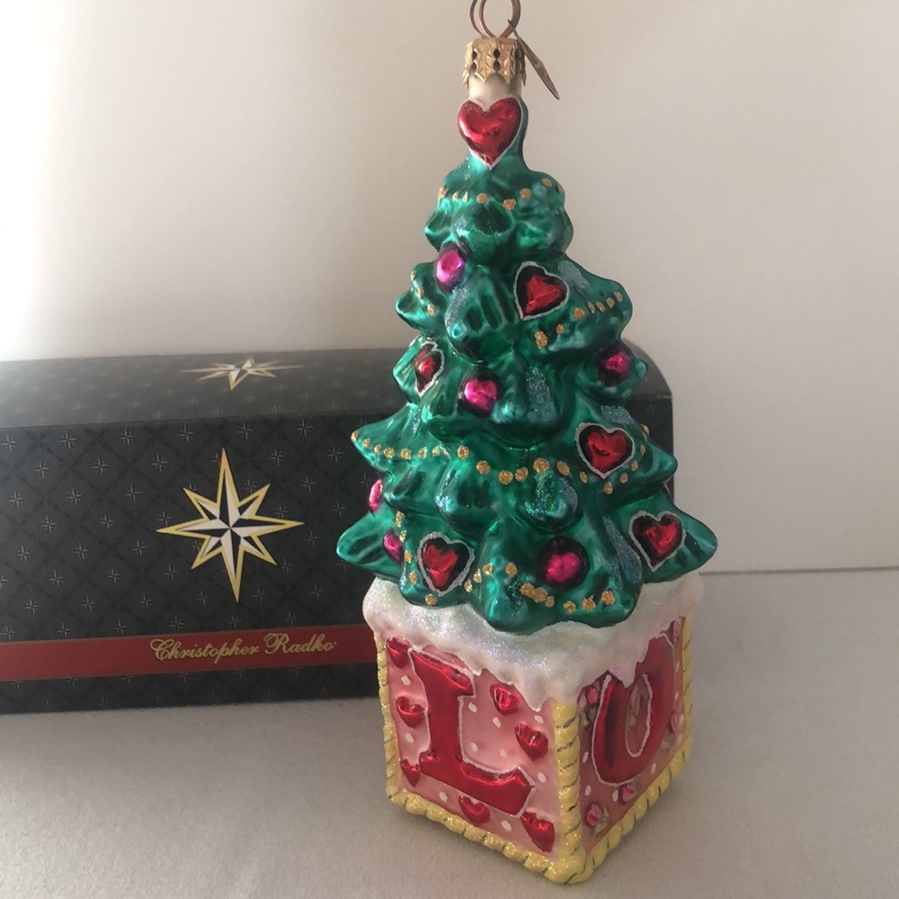 Christopher Radko “LOVE” & Hearts Christmas/Valentine Tree Ornament